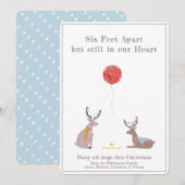 Zes voet van elkaar Schattig leuk hert Quarantaine Feestdagenkaart (Voorkant / Achterkant)