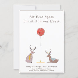 Zes Voetjes Gescheiden Schattig Leuk Hert Quaranti Feestdagenkaart