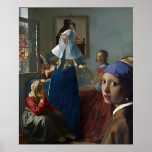 Zes vrouwen bijeen - Johannes Vermeer Poster