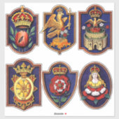 Zes vrouwen Henry VIII koninklijke badges Sticker (Vel)