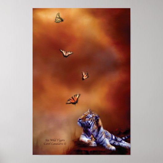Zes Wilde Poster van de Kunst van Tigers/Druk (Voorkant)