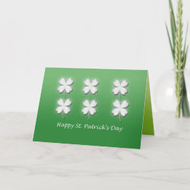 Zes witte Shamrocks St. Patrick's Day Kaart
