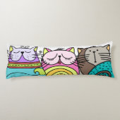 Zes wollen katten lichaamskussen (Achterkant)