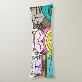 Zes wollen katten lichaamskussen (Achterkant (Verticaal))