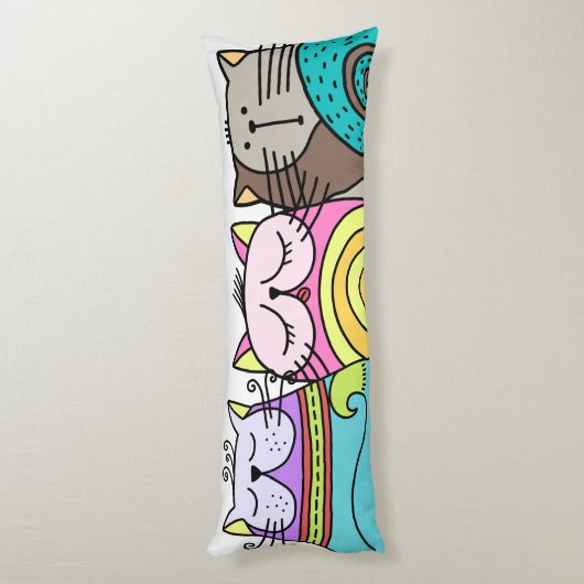 Zes wollen katten lichaamskussen (Achterkant (Verticaal))