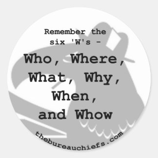 Zes W's Button Ronde Sticker