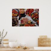Zes zeebraadtrollen voor een voedselliefhebber poster (Keuken)