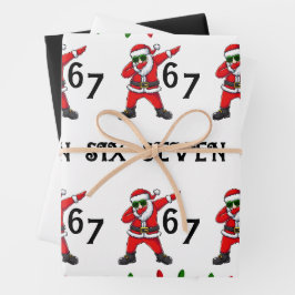 Zes Zeven 67 6 7 6-7 Meme Kerstman Nadoen Kerst Inpakpapier Vel