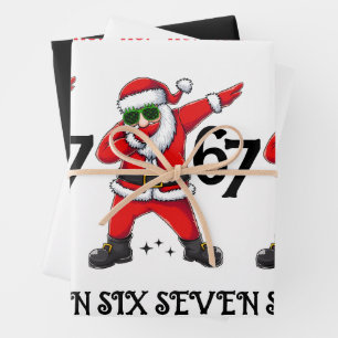 Zes Zeven 67 6 7 6-7 Meme Kerstman Nasynchronisati Inpakpapier Vel