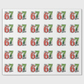 Zes Zeven 67 6 7 Kerst Meme Grappige Kerstmis Lich Cadeaupapier (Vlak)
