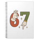 Zes Zeven 67 6 7 Kerstman Elf Kerstmis Meme Notitieboek (Voorkant)