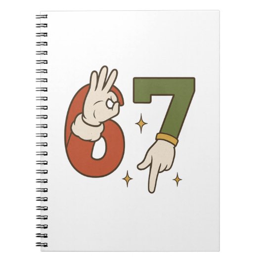 Zes Zeven 67 6 7 Kerstman Elf Kerstmis Meme Notitieboek (Voorkant)