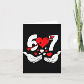 Zes Zeven 67 6 7 Kinderen 67 Meme handen grappig V Kaart (Voorkant)
