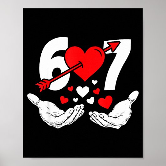 Zes Zeven 67 6 7 Kinderen 67 Meme handen grappige  Poster (Voorkant)