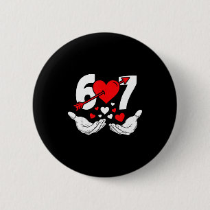 Zes Zeven 67 6 7 Kinderen 67 Meme handen grappige Ronde Button 5,7 Cm