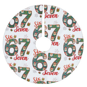 Zes Zeven 67 6 7 Meme Kerstmis Xmas Kerstman Hoed Kerstboom Rok