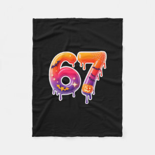 Zes Zeven 67 6 7 Meme-ontwerp Funny Ice Cream Drip Fleece Deken