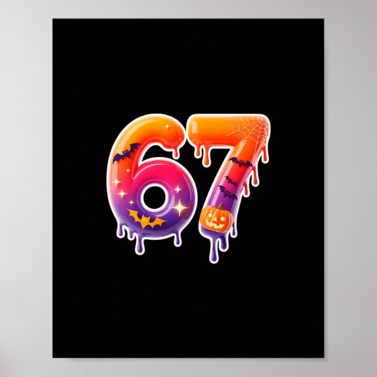 Zes Zeven 67 6 7 Meme-ontwerp Funny Ice Cream Drip Poster (Voorkant)