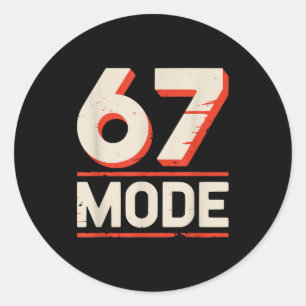 Zes zeven 67 6 7 mode meme grappige jongens kinder ronde sticker