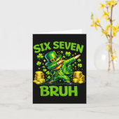 Zes zeven 67 bruh 6 7 meme grappige st patricks da kaart (Gele Bloem)