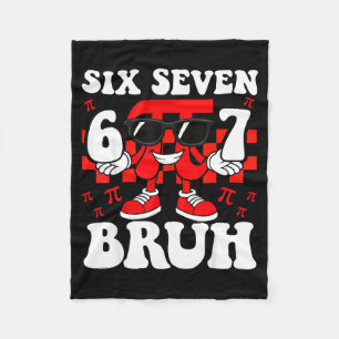 Zes zeven 67 bruh meme dag wiskunde kinderen jonge fleece deken