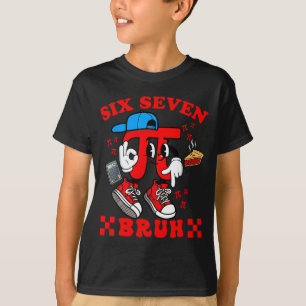 Zes zeven 67 bruh meme dag wiskunde kinderen jonge t-shirt