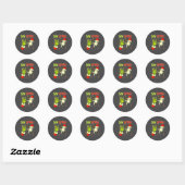Zes Zeven 67 Grappige Handteken Kerst Meme  Ronde Sticker (Vel)