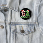 Zes Zeven 67 Grappige Kerstman Bruh Kerstmis Meme Ronde Button 5,7 Cm (In situ)