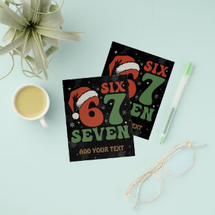 Zes Zeven 67 Grappige Kerstman Hoed Kerstmis Xmas Flyer