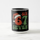 Zes Zeven 67 Grappige Kerstman Hoed Kerstmis Xmas  Mok (Midden)