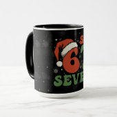 Zes Zeven 67 Grappige Kerstman Hoed Kerstmis Xmas  Mok (Voorkant links)