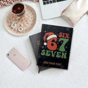 Zes Zeven 67 Grappige Kerstman Hoed Kerstmis Xmas Notitieboek