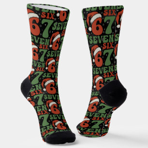 Zes Zeven 67 Grappige Kerstman Hoed Kerstmis Xmas Sokken