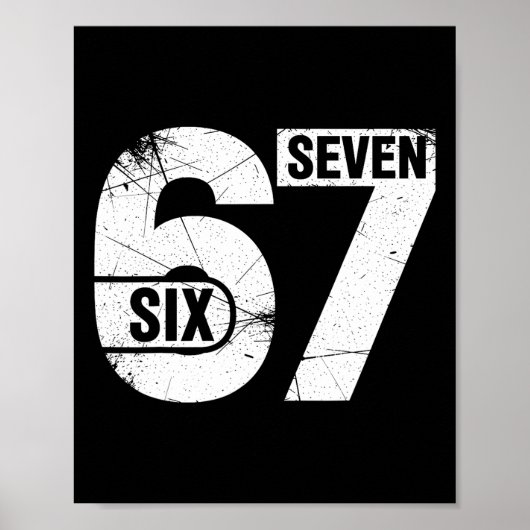 Zes Zeven 67 Grappige Meme  Poster (Voorkant)