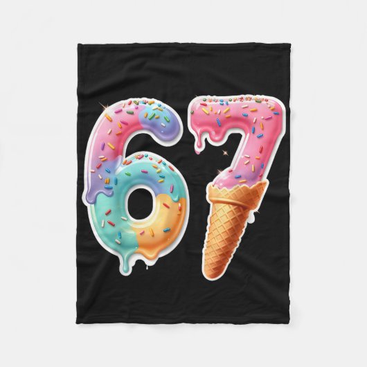 Zes Zeven 67 IJsdruppel Sport Koel Meme Grappig Fleece Deken (Voorkant)