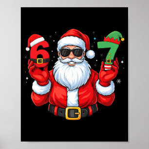 Zes Zeven 67 Meme 6 7 Elf Kerstman Kerst Pyjama Poster