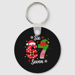 Zes Zeven 67 Meme 6 7 Kerstman Kerst Pyjama Kinder Sleutelhanger