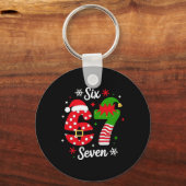 Zes Zeven 67 Meme 6 7 Kerstman Kerst Pyjama Kinder Sleutelhanger (Voorkant)