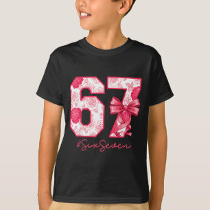 Zes Zeven 67 Meme Coquette Meisje Boog Grappig Gen T-shirt
