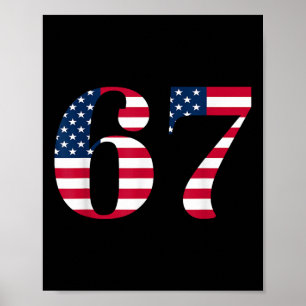 Zes Zeven 67 Meme Grappig Ons Amerikaanse Vlag Hal Poster