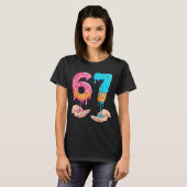 Zes Zeven 67 Meme Ijsje Drip Grappig T-shirt (Voorkant volledig)