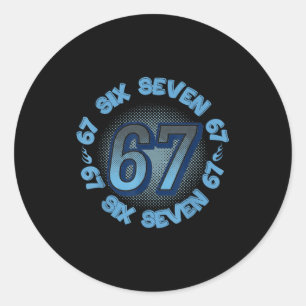Zes Zeven 67 Meme Slang Trend Uitdrukking Cool Jeu Ronde Sticker
