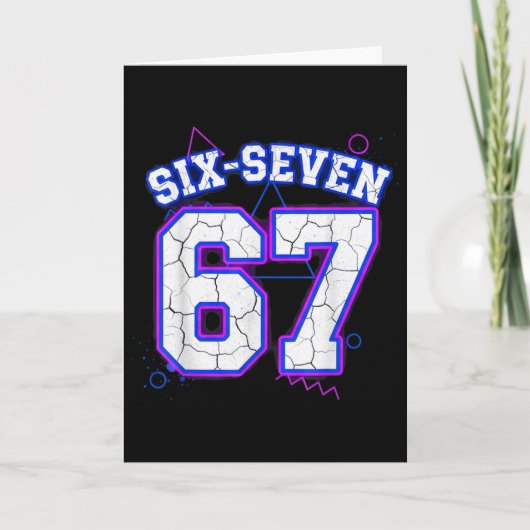 Zes-zeven 67 Retro Varsity Sporttrui Team 67e Kaart (Voorkant)