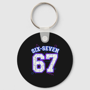 Zes-zeven 67 Retro Varsity Sporttrui Team 67e Sleutelhanger