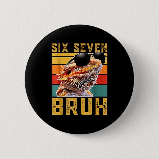 Zes Zeven 6 7 67 Meme Grappig Baardagaam Ontwerp  Ronde Button 5,7 Cm (Voorkant)