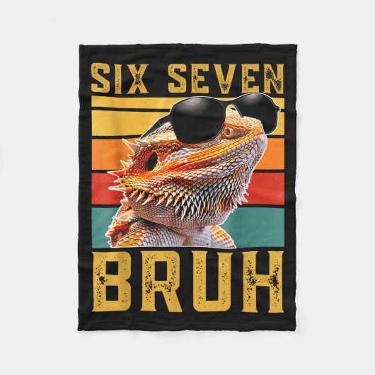 Zes Zeven 6 7 67 Meme Grappige Baardagaam Ontwerp Fleece Deken (Voorkant)