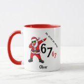 Zes Zeven 6 7 67 Meme Kerstman Nagesynchroniseerde Mok (Links)