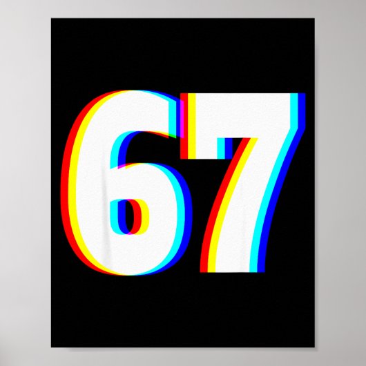 Zes Zeven 6 7 Edm Optische Illusie Poster (Voorkant)