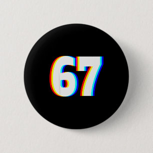 Zes Zeven 6 7 Edm Optische Illusie Ronde Button 5,7 Cm