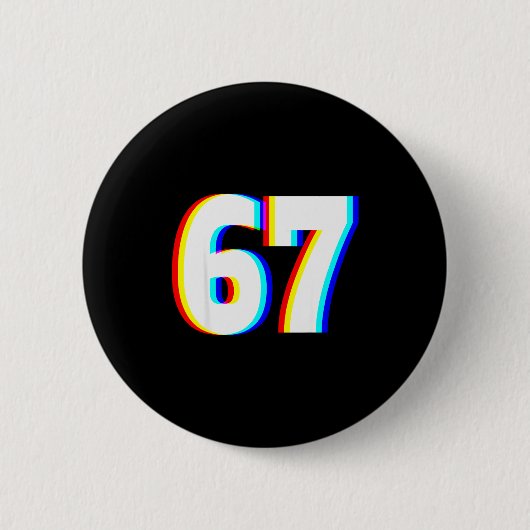 Zes Zeven 6 7 Edm Optische Illusie Ronde Button 5,7 Cm (Voorkant)